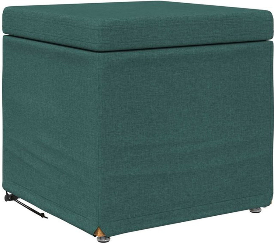 Modern minimalistischer Hocker von vidaXL in Dunkelgrün aus Stoff und Holzwerkstoff, B/T/H: 41 x 41 x 40 cm - Bild 1