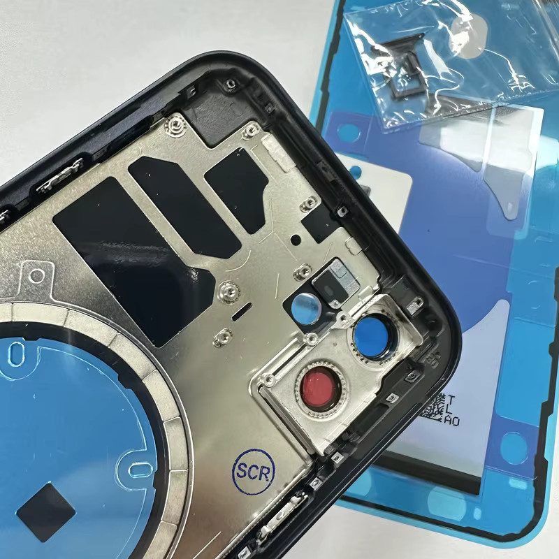 Apple iPhone 12 Rückgehäuse Ersatzset in Rot mit Glas, Mittelrahmen, Batteriefach, SIM-Fach und Seitentasten - Bild 5