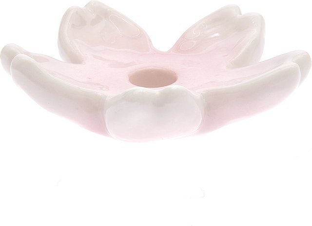 Rico Design Porzellan Kerzenhalter Kirschblüte in Rosa, B/T/H: 10,5 x 10,5 x 3 cm - Bild 1