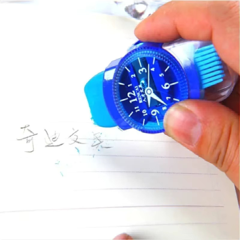 2er-Set Kawaii 3-in-1 Schreibwaren-Set mit Bleistiftspitzer, Armbanduhr, Radiergummi und Pinsel in verschiedenen Farben - Bild 2