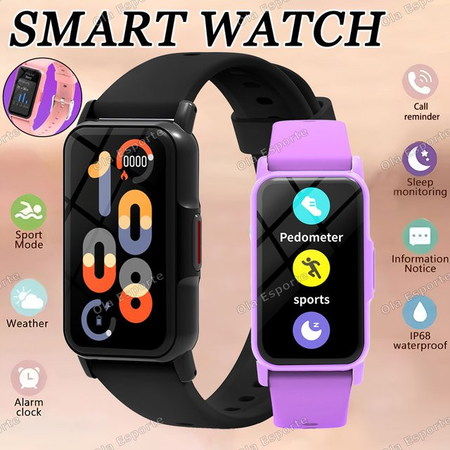 Ola Esporte Smartwatch HW12 Fitness-Tracker mit Schlafüberwachung und Anruferinnerung in Pink für Damen und Herren - Bild 1
