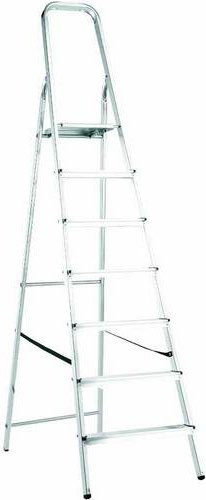 Alpfa 800075 Aluminium Stufen-Stehleiter in Silber mit einer maximalen Arbeitshöhe von 3,24 m - Bild 1
