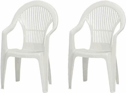 PROGARDEN Gartenmöbelset Vega, 2-teilig aus Kunststoff, Weiss - Bild 1
