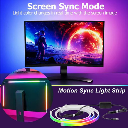 LINYILIGHT RGB LED Lichtleiste für Computerbildschirm und TV als Ambilight Umgebungsbeleuchtung in Multicolour