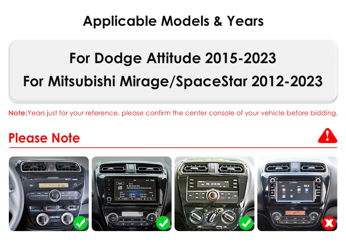 OSSURET Android 14 Autoradio mit 9 Zoll Display, Snapdragon 6115, GPS-Navigation, CarPlay und Android Auto für Dodge Attitude 2015-2023 sowie Mitsubishi Mirage/SpaceStar 2012-2023, Schwarz - Bild 2