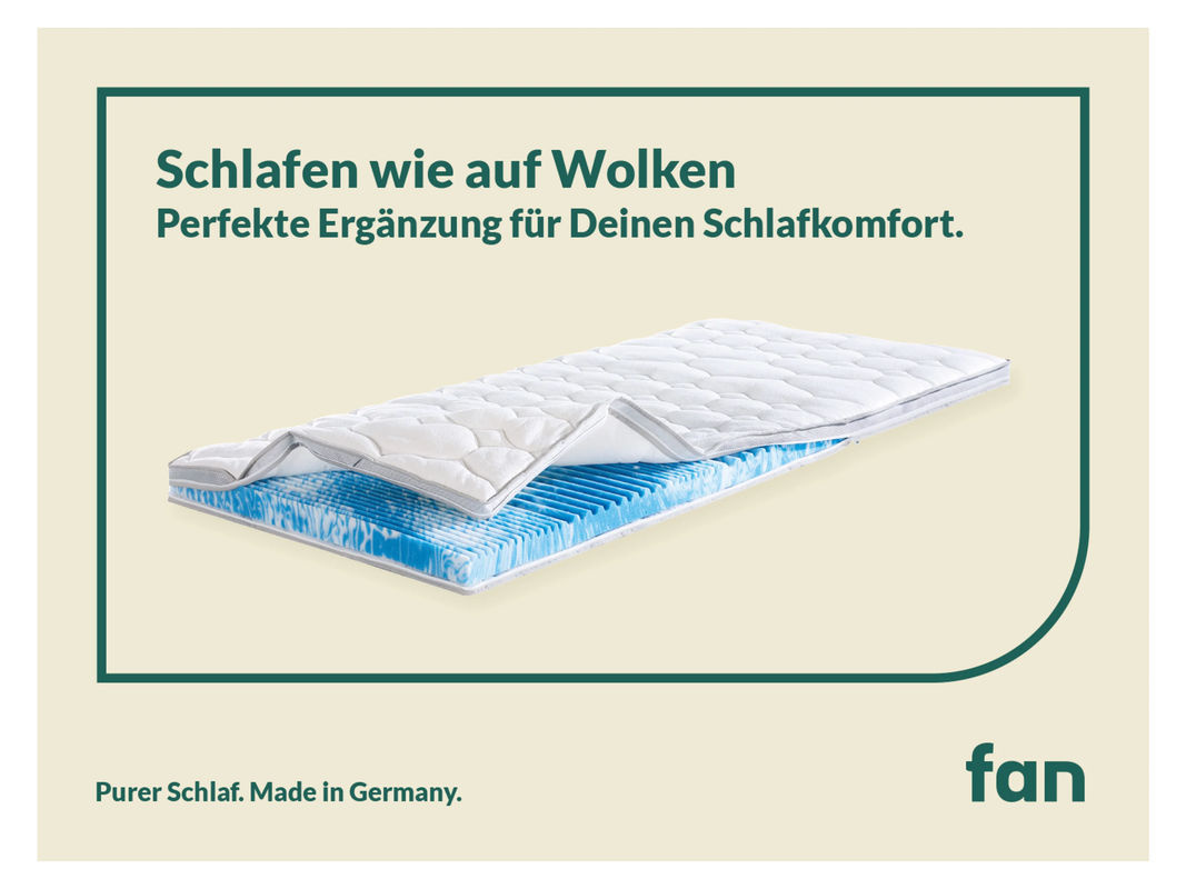 f.a.n. 7-Zonen Gelschaum-Matratzentopper Gel-Feeling in Weiß, B: 80 cm, L: 200 cm - Bild 2