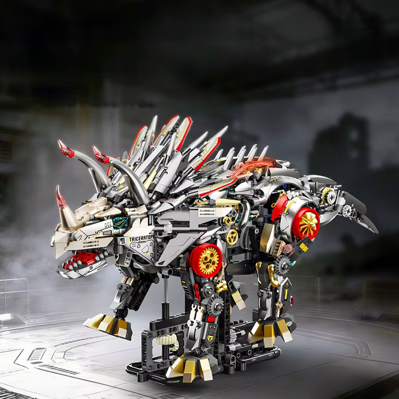 HUATEC Jurassic World Mechanischer Triceratops Dinosaurier-Bausatz, mit Licht - Bild 2