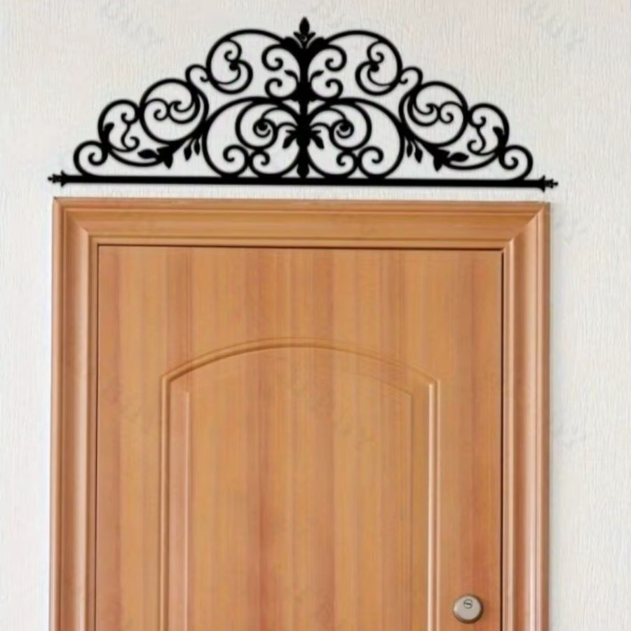 CIFBUY Art Deco Iris Scroll Metall-Wandkunst in Schwarz mit floralem Blumenmotiv - Bild 4