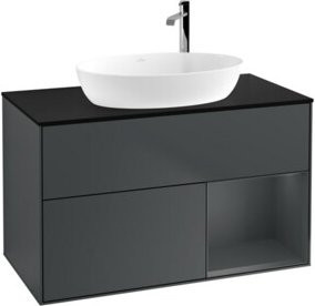 V&B Waschtischunterschrank Finion 100 in Schwarz lackiert, B/T/H: 100 x 50,1 x 50,1 cm - Bild 1