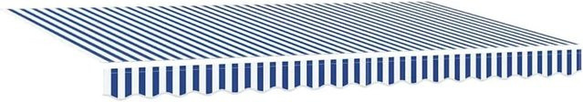 vidaXL Markisenersatzstoff aus Polyester in Blau-Weiß, B/H: 380 x 195 cm - Bild 1