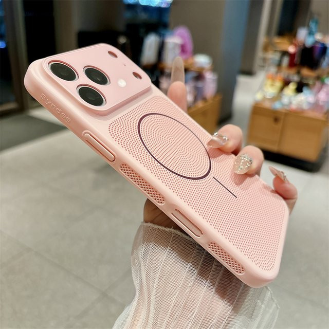 OLPAY Magnetische Hartschale für iPhone 17 16 15 14 13 Pro Max Plus mit Wärmeableitung und MagSafe Kompatibilität in Pink - Bild 1