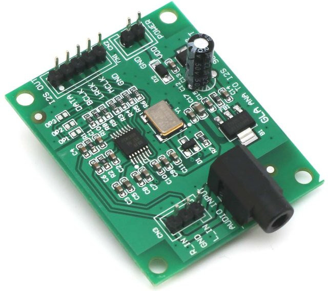 PCM1808 ADC zu I2S Signalkonverter für DSP-Aufnahme-Decoder, 3,5mm Stereo-Analog-Audiosignal zu I2S, 96K 24bit, Grün - Bild 1