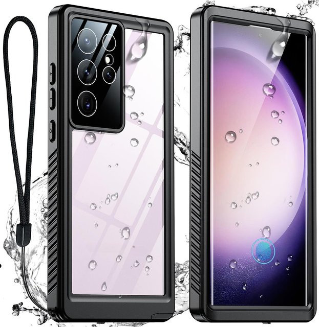 Wasserdichte Unterwasser-Schwimmabdeckung aus Aluminium für Samsung S24 Ultra und Samsung S20 FE in Schwarz und Transparent - Bild 1