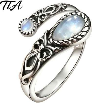 jingli Fingerring Vintage, Silber, Kristall, Damen - Bild 1