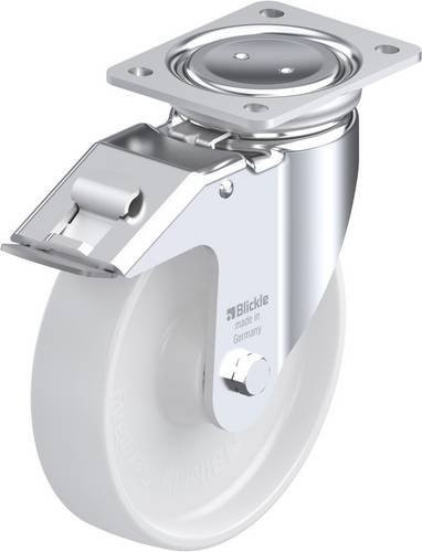 Blickle LUH-PO 200K-FI Lenkrolle mit Feststeller in Weiß, Rad-Durchmesser: 20 cm, Tragfähigkeit: 600 kg - Bild 1