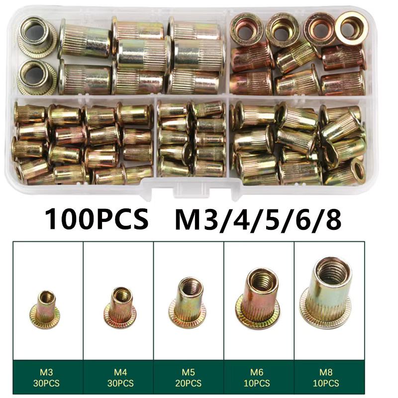 JORPETS Nietwerkzeug Set mit 175 Stück Nietmuttern und manueller Nietpistole BT606 für M3 M4 M5 M6 M8 Handgewinde - Bild 3