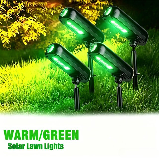 ZHIYU LED-Solarstrahler in Schwarz für die Gartenbeleuchtung, IP65 wasserdicht, moderne Zylinder-Landschaftsdekoration für Rasen, Hof und Wege - Bild 1