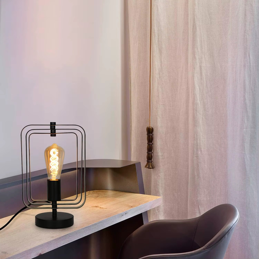 Vintage Tischlampe aus Metall in Schwarz mit E27 Fassung und verstellbarem Design für Wohnzimmer und Schlafzimmer - Bild 7