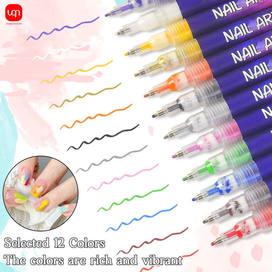 WQN Nail Art Graffiti Stift-Set, 12 Stück, Nagelmarkierungsstift, 0,5 mm - Bild 2