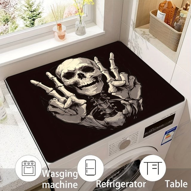 VIKAMA Halloween-Teller mit Totenkopf-Muster in Schwarz-Weiß, Gothic-Design, B/T/H: 40 x 40 x 40 cm - Bild 1