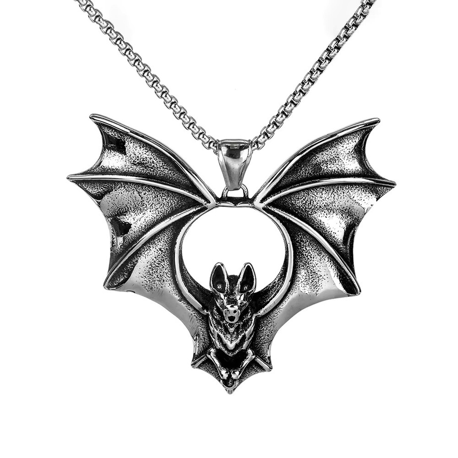 owlucky Anhänger Fledermaus, Edelstahl, Silber, Unisex - Bild 3