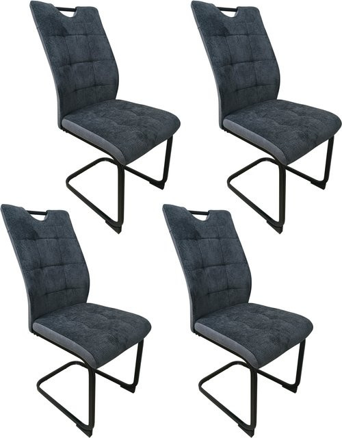 HTI-Living Schwingstuhl Mateo Grau 4er-Set mit Cantilever-Gestell - Bild 1