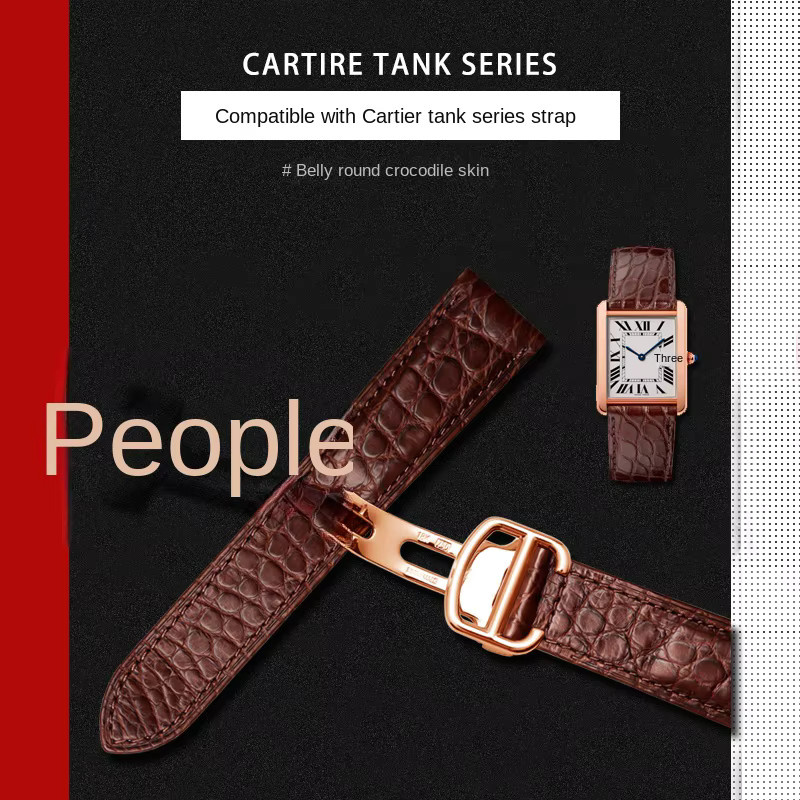 Cartier Uhrenarmband Krokodilleder, Leder, Herren - Bild 2