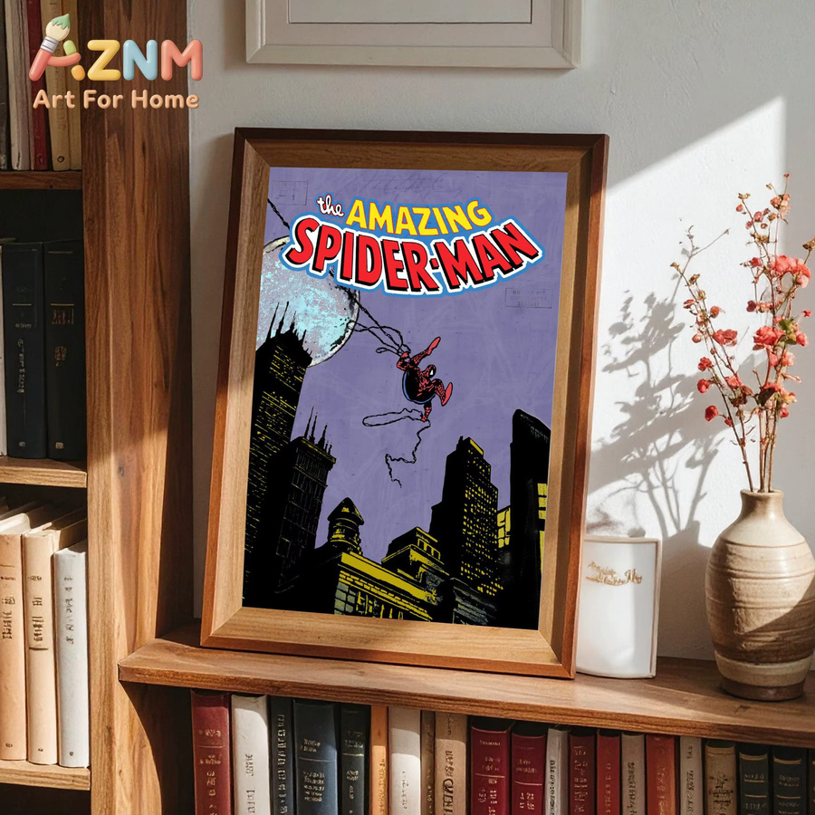 KAYOU Spider-Man Comic-Buch-Poster Retro Marvel Wandkunstdruck Illustration Mehrfarbig - Bild 3