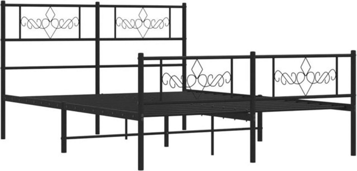 Vidaxl Metallbett in Schwarz mit Fußteil, B/T/H: 160 x 200 cm - Bild 1