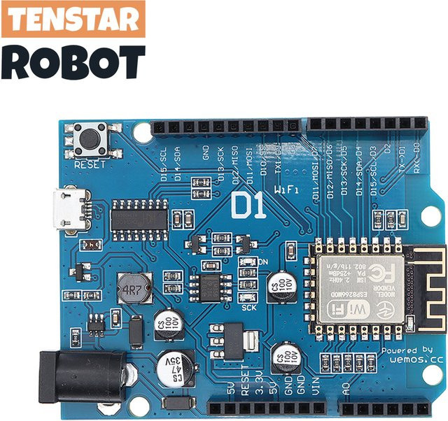 WeMos D1 UNO R3 ESP-12 WiFi-Entwicklungsboard mit ESP8266 und CH340G Chip in Blau - Bild 1