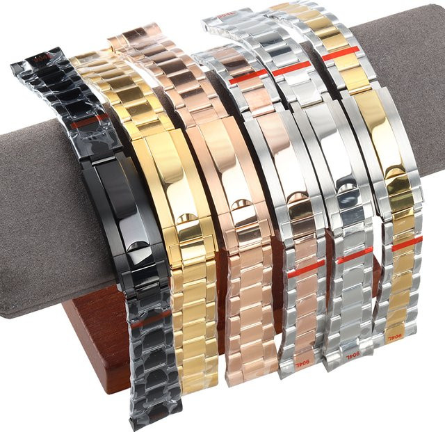 Uhrenarmband Oyster-Armband, 20 mm, Edelstahl, Roségold, Gold, Schwarz - Bild 1