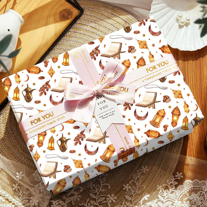Eid Mubarak Geschenkpapier aus Kraftpapier für Ramadan und islamische Feierlichkeiten, Mehrfarbig - Bild 2