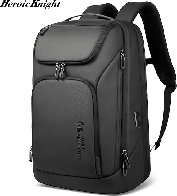 Heroischer Ritter Business Rucksack für Männer in Schwarz mit USB-C Anschluss und wasserdichtem Design für Laptops bis 17,3 Zoll - Bild 1