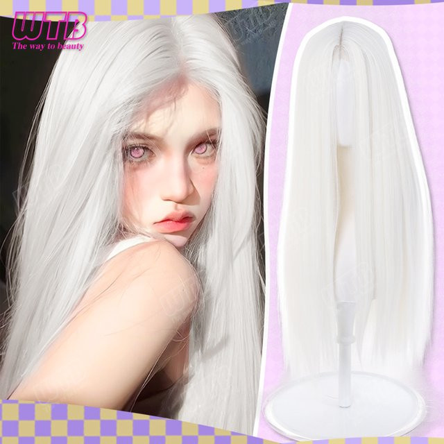 WTB Haarperücke Synthetisch, lange glatte Perücke mit Spitzenfront, Damen - Bild 1