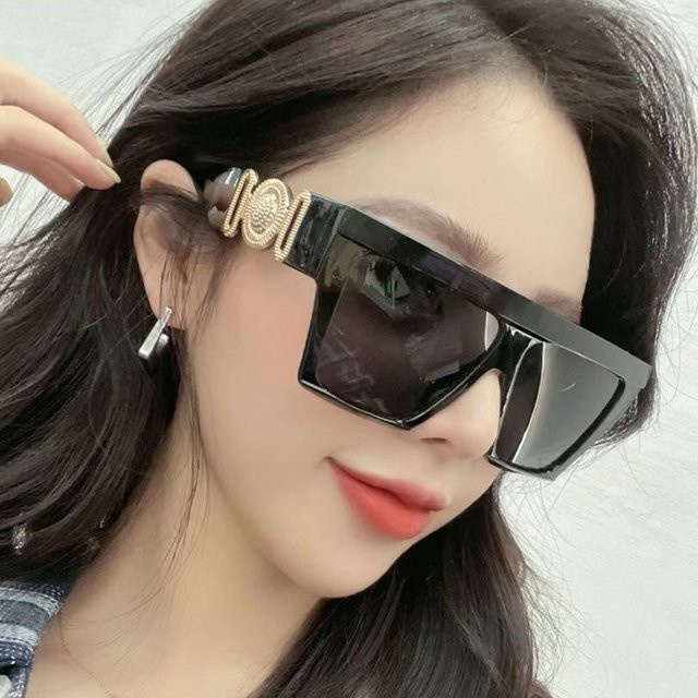 Samjune Sonnenbrille, Übergroß, Square, Vollrand, Kunststoff, Schwarz, Damen - Bild 1