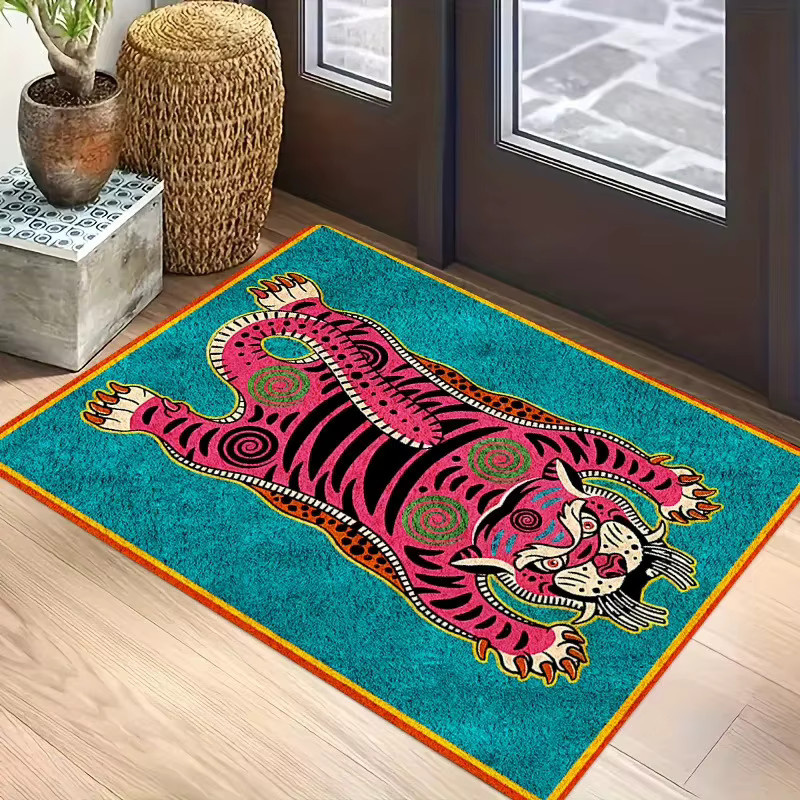 VIKAMA Dekorative Fußmatte mit Vintage-Tiger-Muster in Multicolour - Bild 3