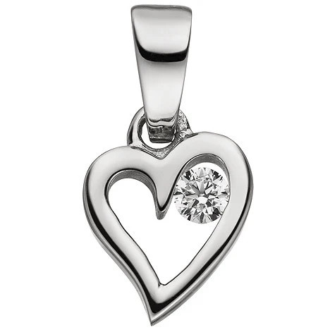 Colfem Anhänger Kleines Herz, 925 Silber, Zirkonia, Unisex - Bild 1