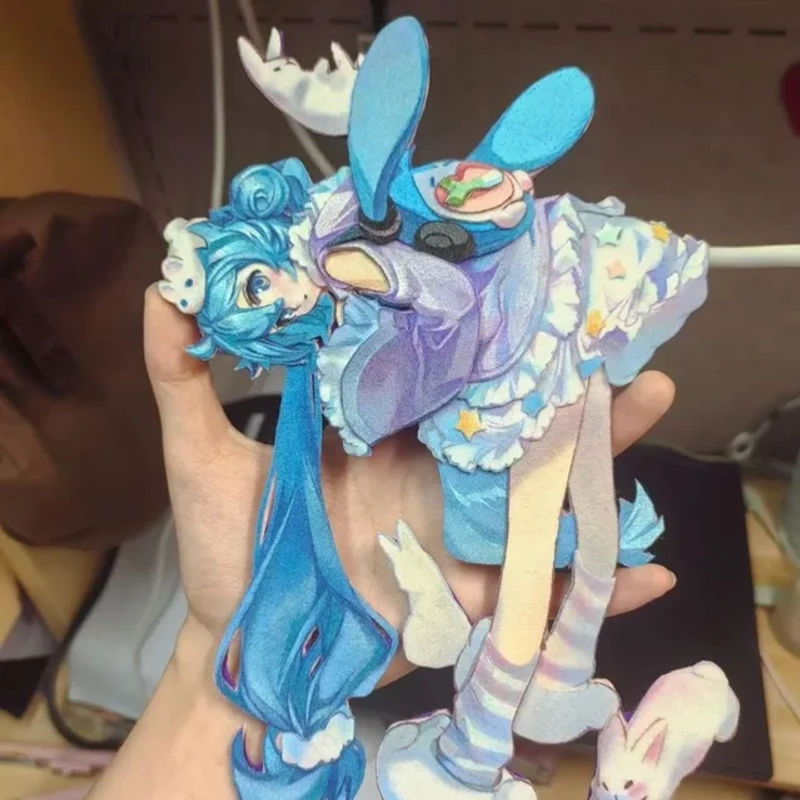 Hatsune Miku Acryl-Standfigur Happy Flower Fairy Anime-Dekoration, mehrfarbig, Höhe: 10 cm - Bild 1