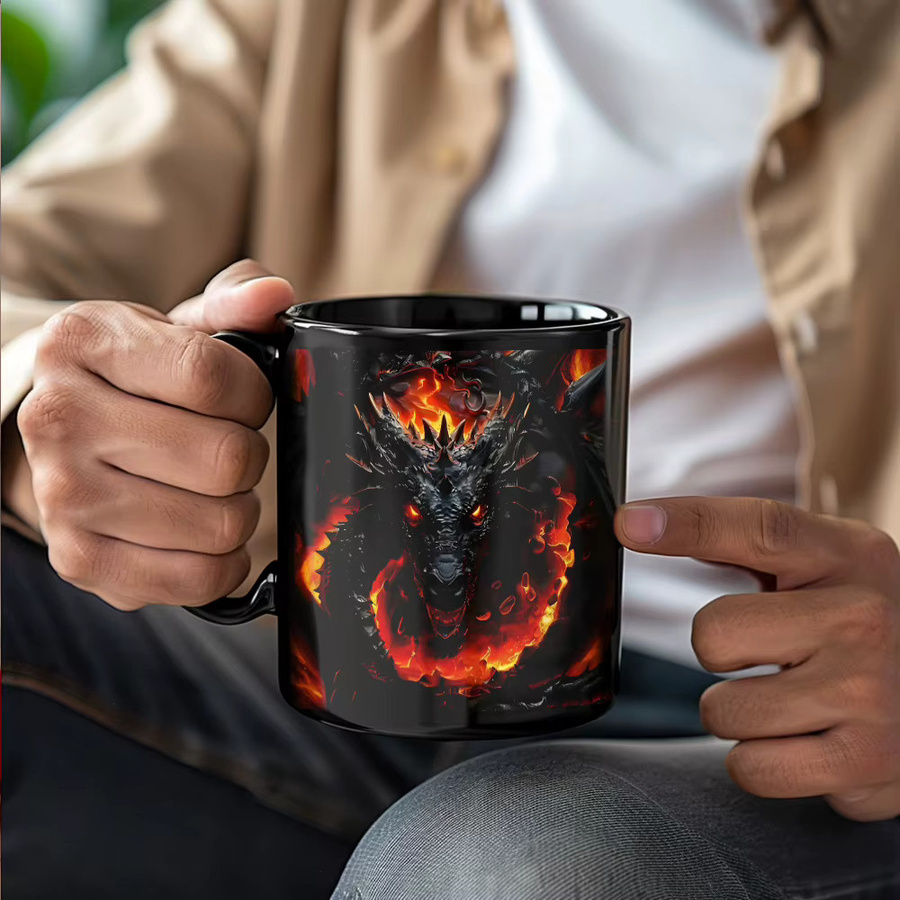 Keramikbecher Dunkler Drache von Light Magic in Schwarz mit Fantasy-Design - Bild 2