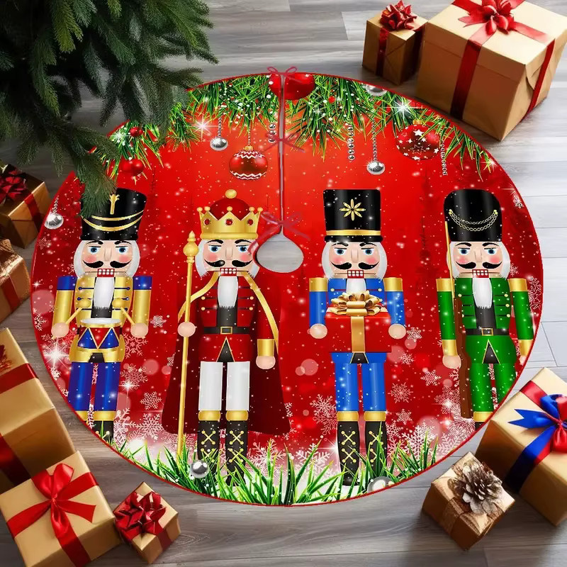 VIKAMA Weihnachtsbaumrock mit Nussknacker-Soldaten-Design in Multicolour als festliche Heimdekoration - Bild 3