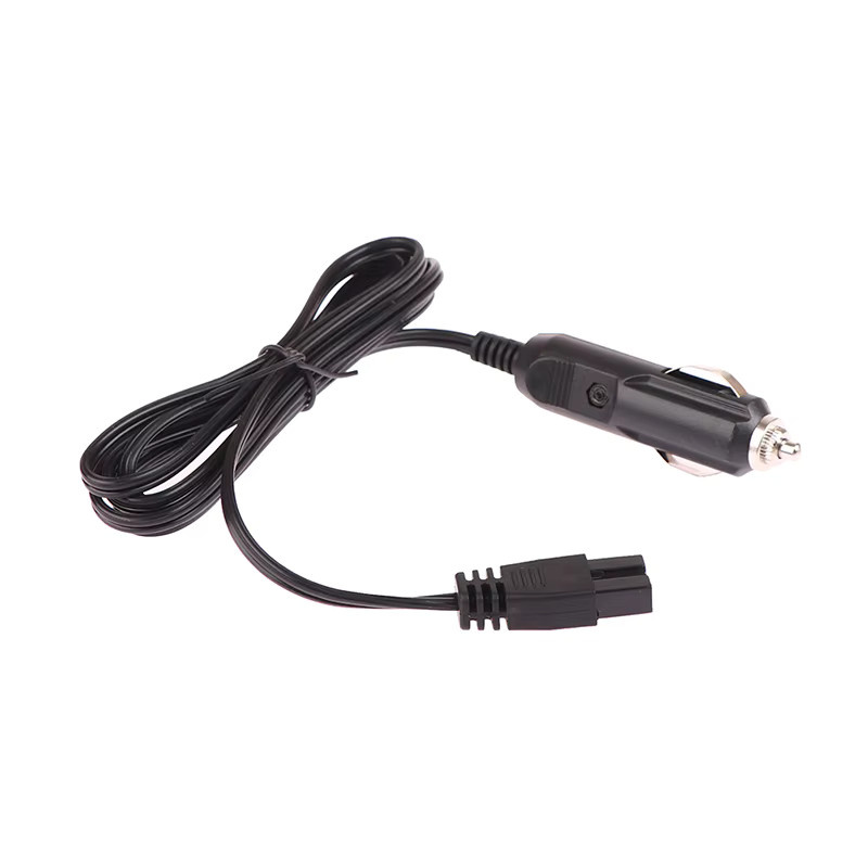 SHIDWJ Ersatz-Netzkabel für Auto-Kühlboxen und Mini-Kühlschränke, 12V DC, 2-poliger Barrel-Stecker, Länge: 2 m, Schwarz - Bild 2