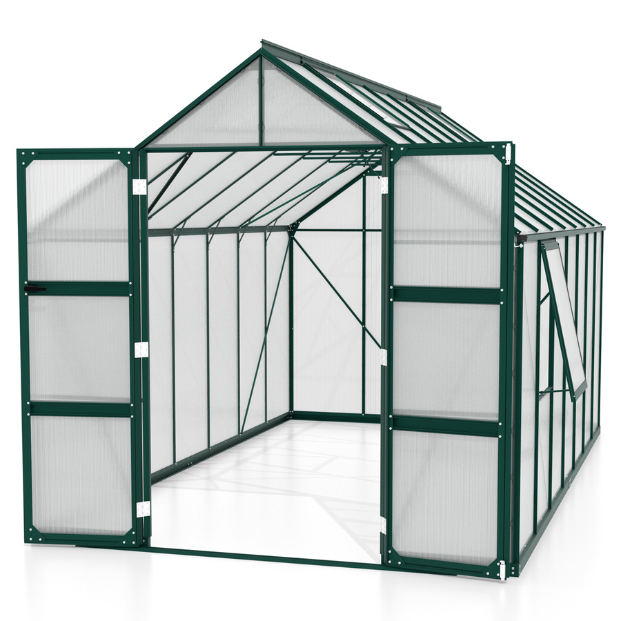 Vitavia Gewächshaus Olymp 11500 in Smaragdgrün mit 11,5 m² Fläche, Polycarbonat-Platten und Fundamentrahmen - Bild 2