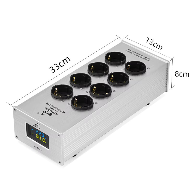 Ataudio HiFi Power Filter mit Blitzschutz und Störungsfreiem Stromreiniger für EU-Netzkabel in Schwarz oder Silber - Bild 5