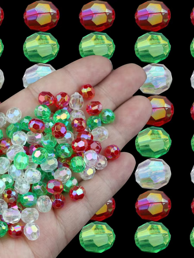 JHNBY Spacer Perlen Acryl, Transparent, Oval, 8mm - Bild 7