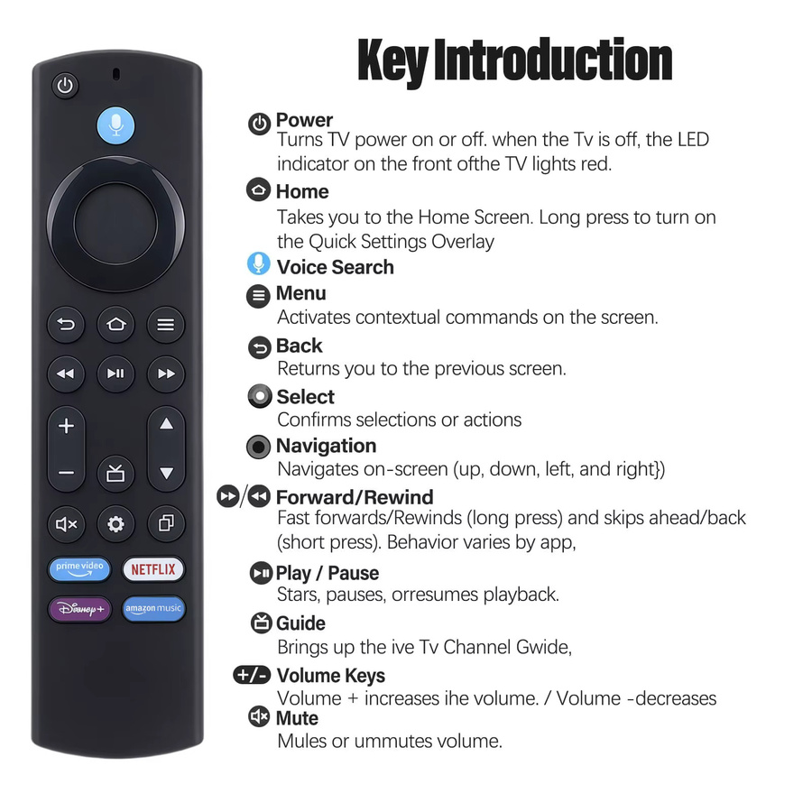 Amazon Sprachfernbedienung für Smart TV Cube (1., 2. und 3. Generation) und Smart TV Stick in Schwarz - Bild 4