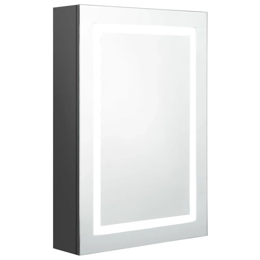 vidaXL LED-Spiegelschrank für das Badezimmer in Grau mit integrierter Beleuchtung und Soft-Close-Türen, B/T/H: 50 x 13 x 70 cm - Bild 2
