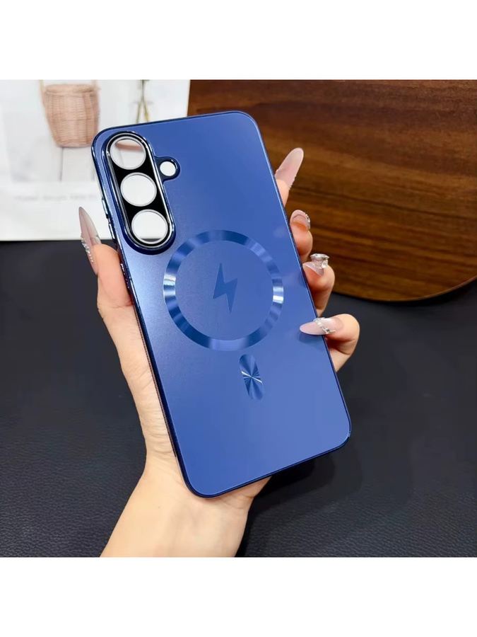 AG Mattierte Magnetische Handyhülle für Samsung Galaxy S26 S25 FE S24 S23 S22 Ultra mit MagSafe Kompatibilität für kabelloses Laden in Weiß und Blau - Bild 3