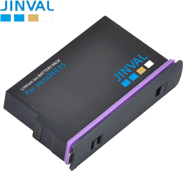 JINVAL Akku-Set für Insta360 X5 mit 2800 mAh Li-Ion Batterie Pack und PD20W Schnellladegehäuse in Schwarz - Bild 1