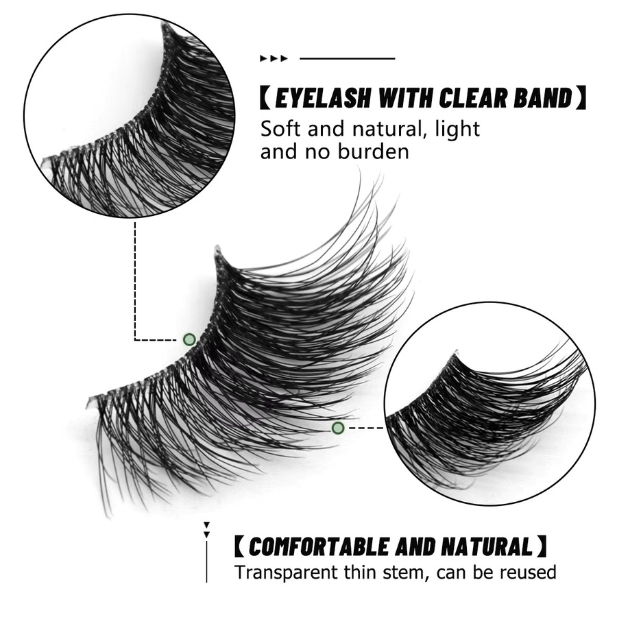 Groinneya Falsche Wimpern, Wispy Faux Nerz, Natürlich, Unisex - Bild 5