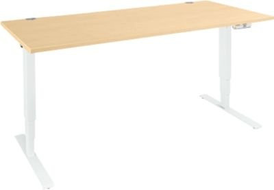 Schäfer Shop Genius Schreibtisch AERO FLEX elektrisch höhenverstellbar mit T-Fuß und Memorypanel, Farbe Ahorn/weiß, B: 180 cm, T: 80 cm - Bild 1
